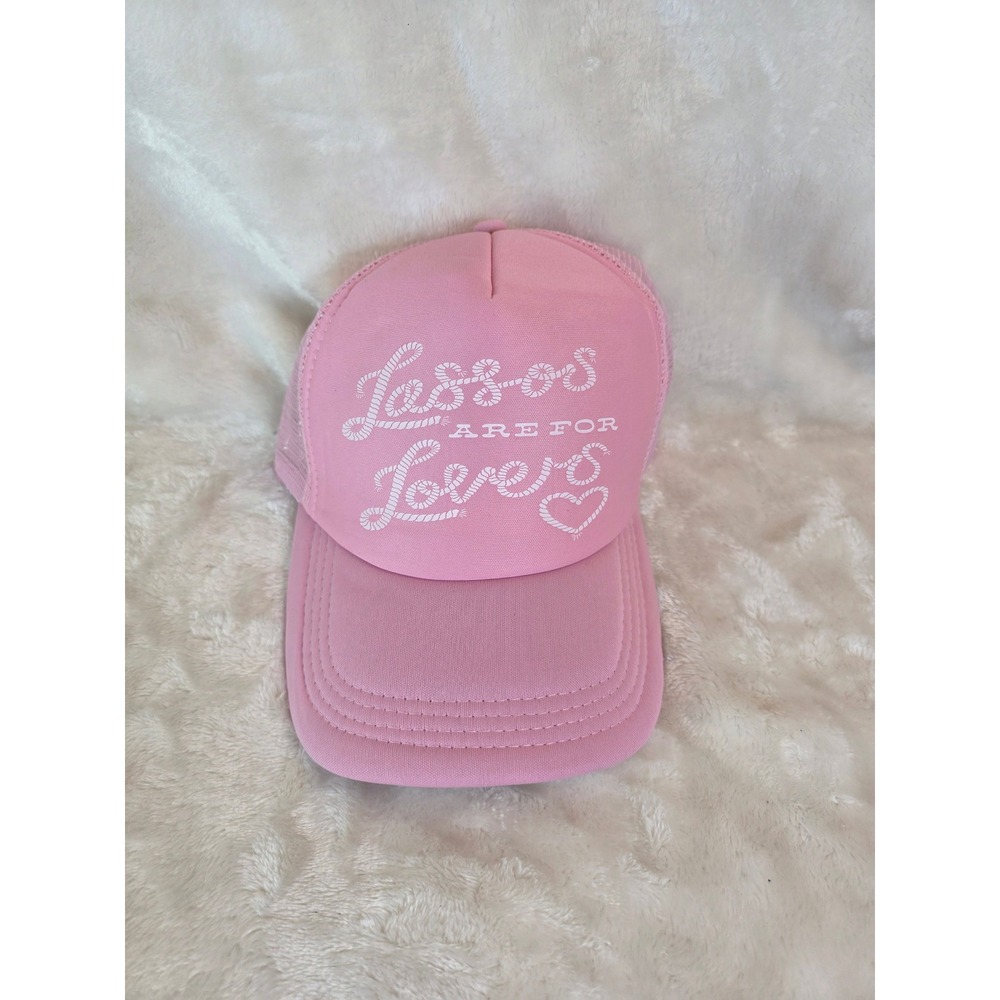 Pink Trucker Hat Womens Mesh‎ Back Embroidered Less Is For Lovers Baseball Cap